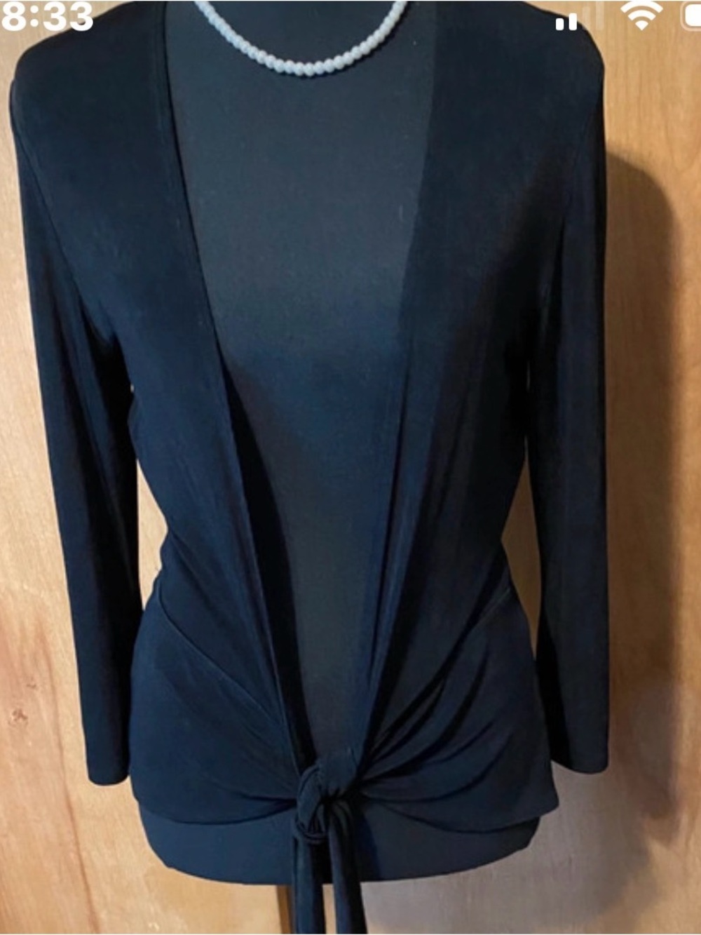 Chico's Black Tie-Front Lightweight Women's cardigan great travel.
